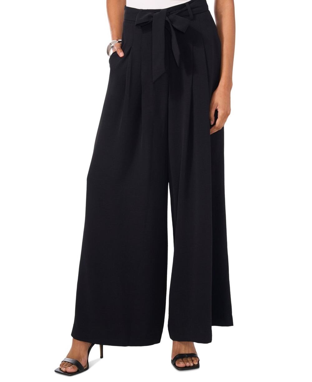 Vince Camuto Women's High-Rise Wide Leg Tie-Belt Pleated Trousers Size 10 4023